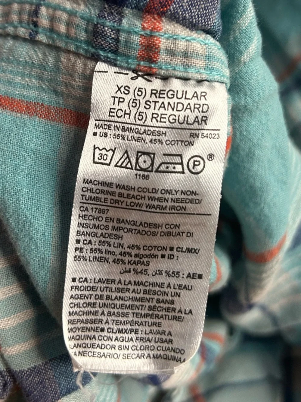 5 for $25🔥Old Navy Blue Plaid Button Front Shirt Boys XS (5T)‎